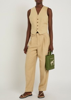 Polo Ralph Lauren Pleated Tapered-leg Hemp Trousers Tan