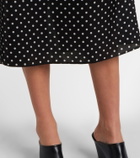 Jean Paul Gaultier Cutout polka-dot silk midi skirt