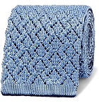 Ermenegildo Zegna - 7cm Reversible Knitted Silk Tie - Men - Blue