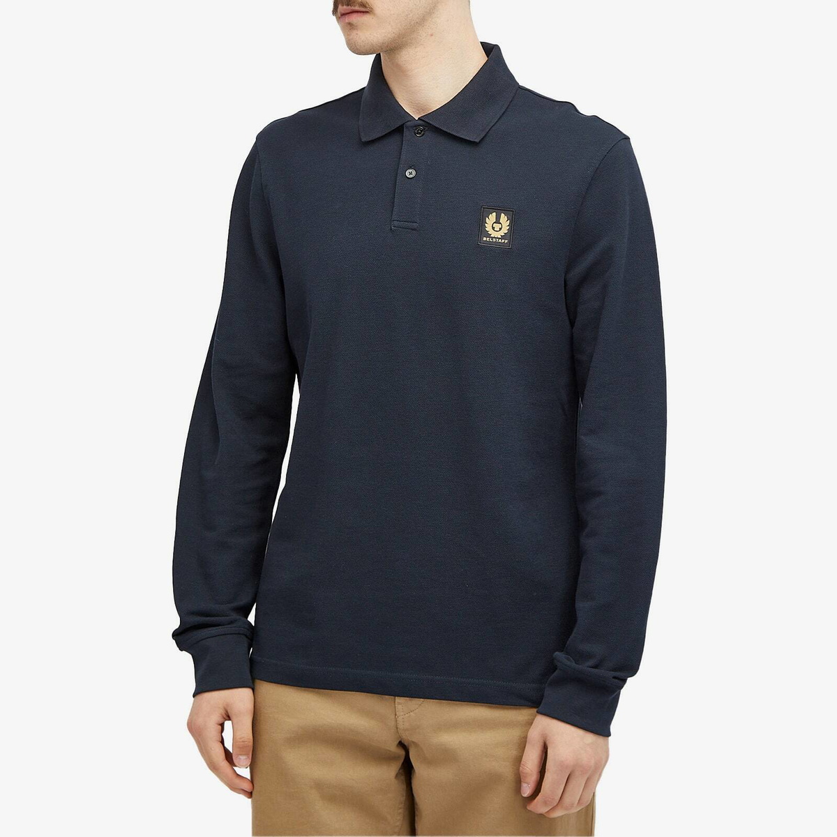 Belstaff Men's Long Sleeved Polo in Blue