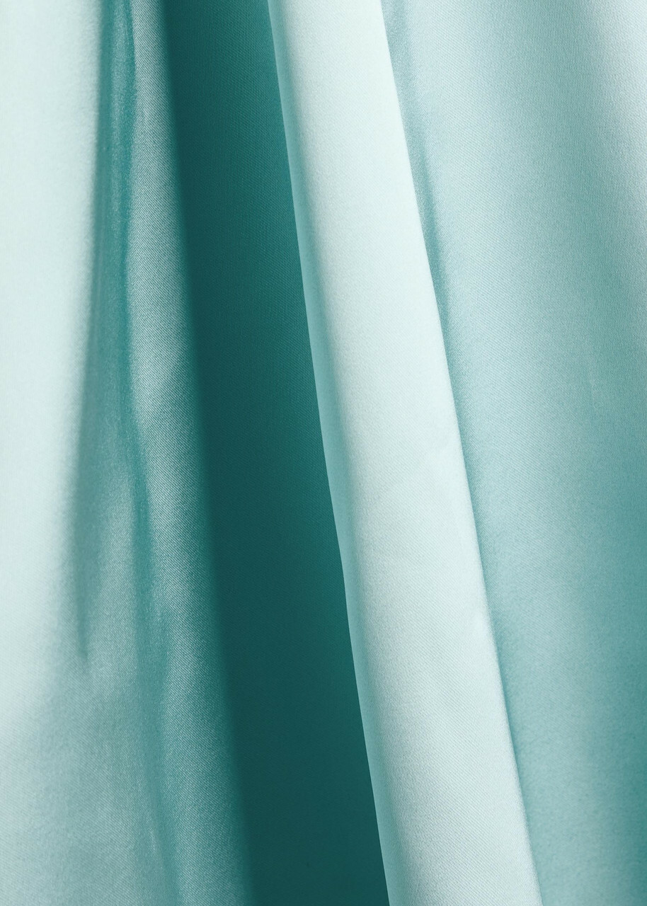 Talbot Runhof Asymmetric Off-the-shoulder Satin Gown Light Blue
