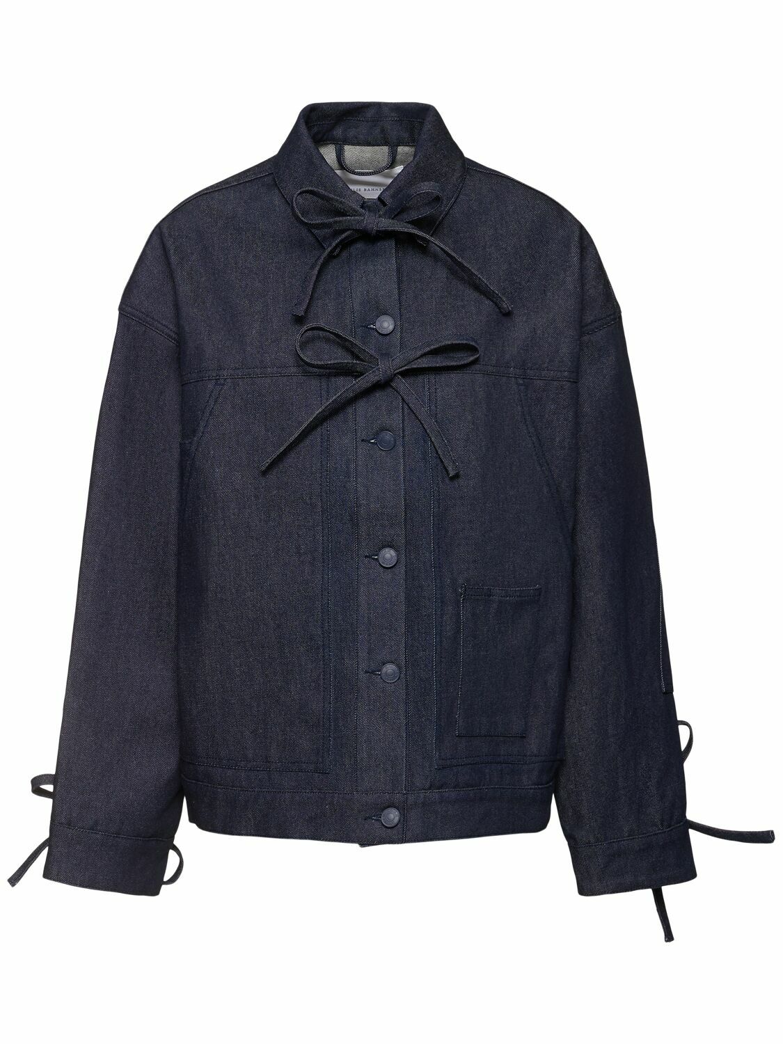 CECILIE BAHNSEN Olga Lace-up Cotton Denim Jacket Cecilie Bahnsen