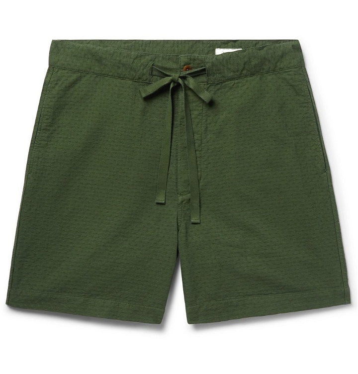 Photo: Chimala - Cotton-Jacquard Drawstring Shorts - Dark green