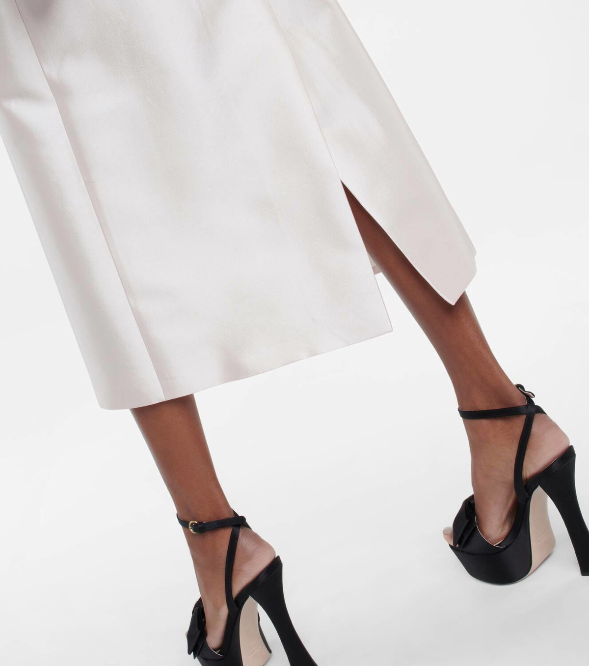 Miu Miu Embellished silk and wool midi dress