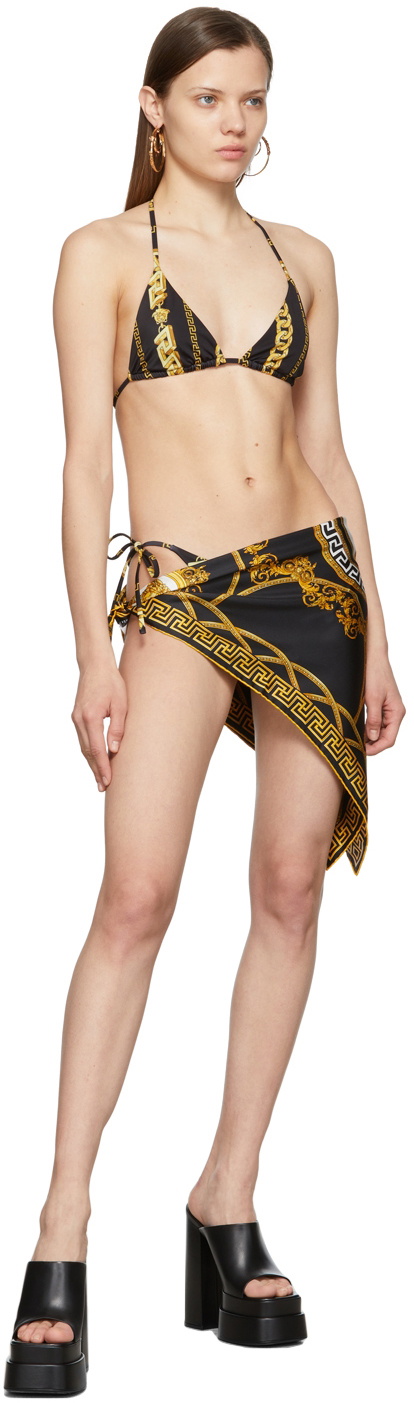 Versace Underwear Black Chain Bikini Top