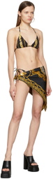Versace Underwear Black Chain Bikini Top