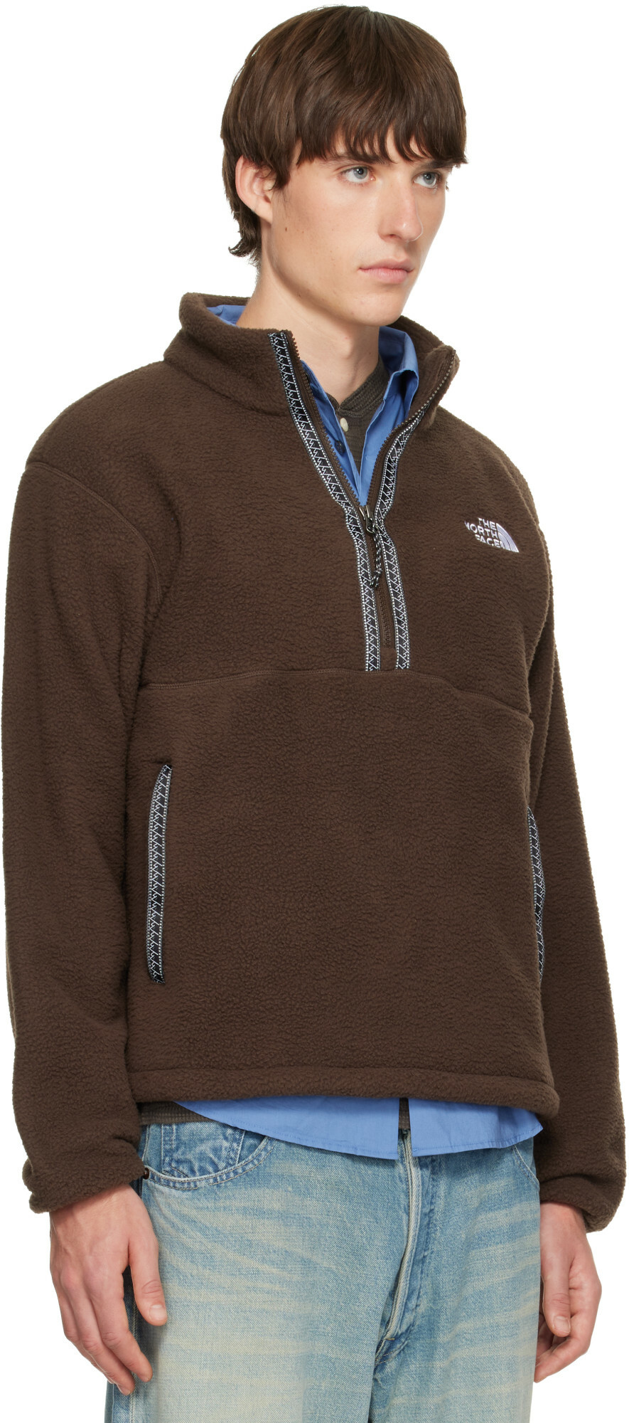 The North Face Brown TNF Fleeski 1/4-Zip Pullover Sweater