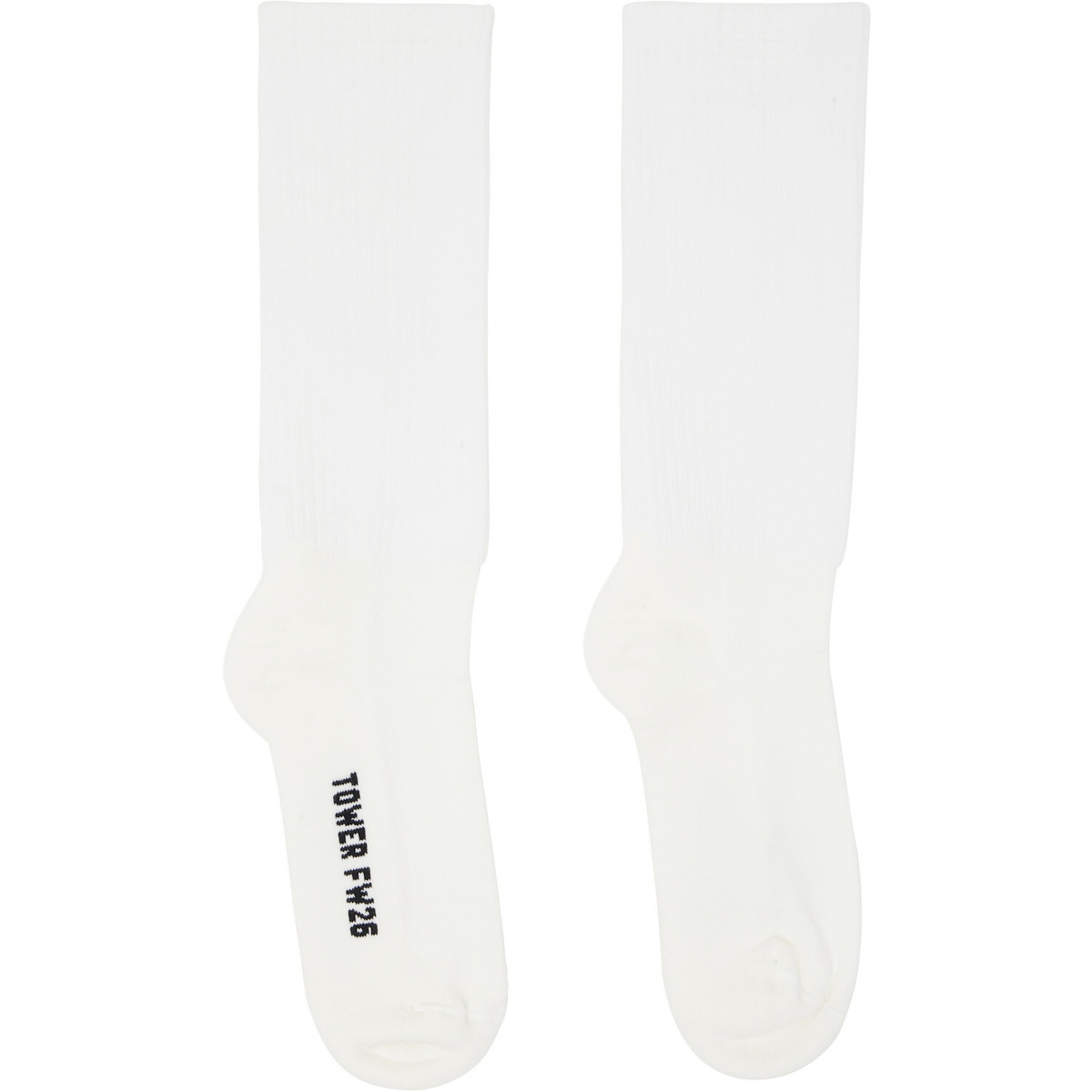 Rick Owens White Tower Mid Calf Socks