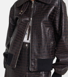 Rabanne Croc-effect leather blouson jacket