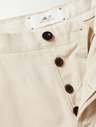 Mr P. - Straight-Leg Garment-Dyed Organic Cotton-Twill Shorts - Neutrals