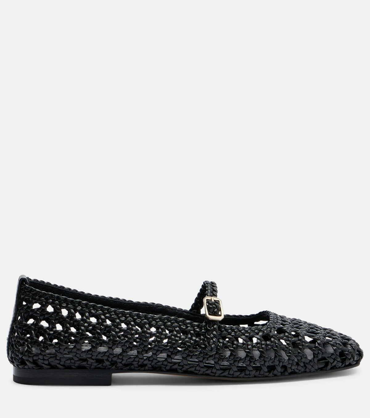 Souliers Martinez Paris woven leather Mary Jane flats