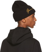 Versace Black & Yellow GV Signature Beanie