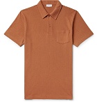 Sunspel - Riviera Slim-Fit Cotton-Mesh Polo Shirt - Camel
