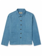 Kartik Research - Cropped Embroidered Cotton Jacket - Blue