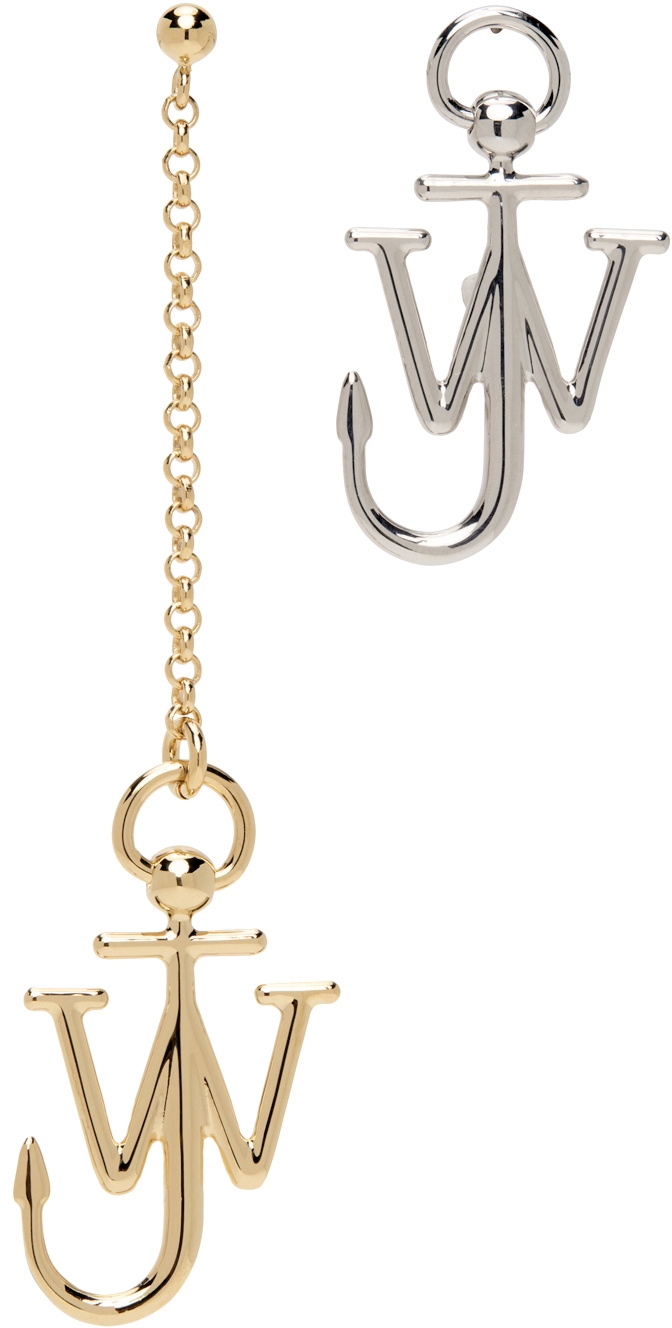 ピアス Jw Anderson Earring Anchor JW Anderson Gold & Silver Asymmetric Anchor Earrings JW Anderson