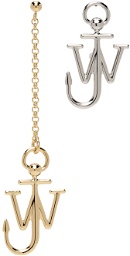 JW Anderson Gold & Silver Asymmetric Anchor Earrings