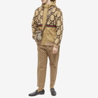 Gucci Men's Jumbo GG Fleece Panel Hooded Jacket in Beige