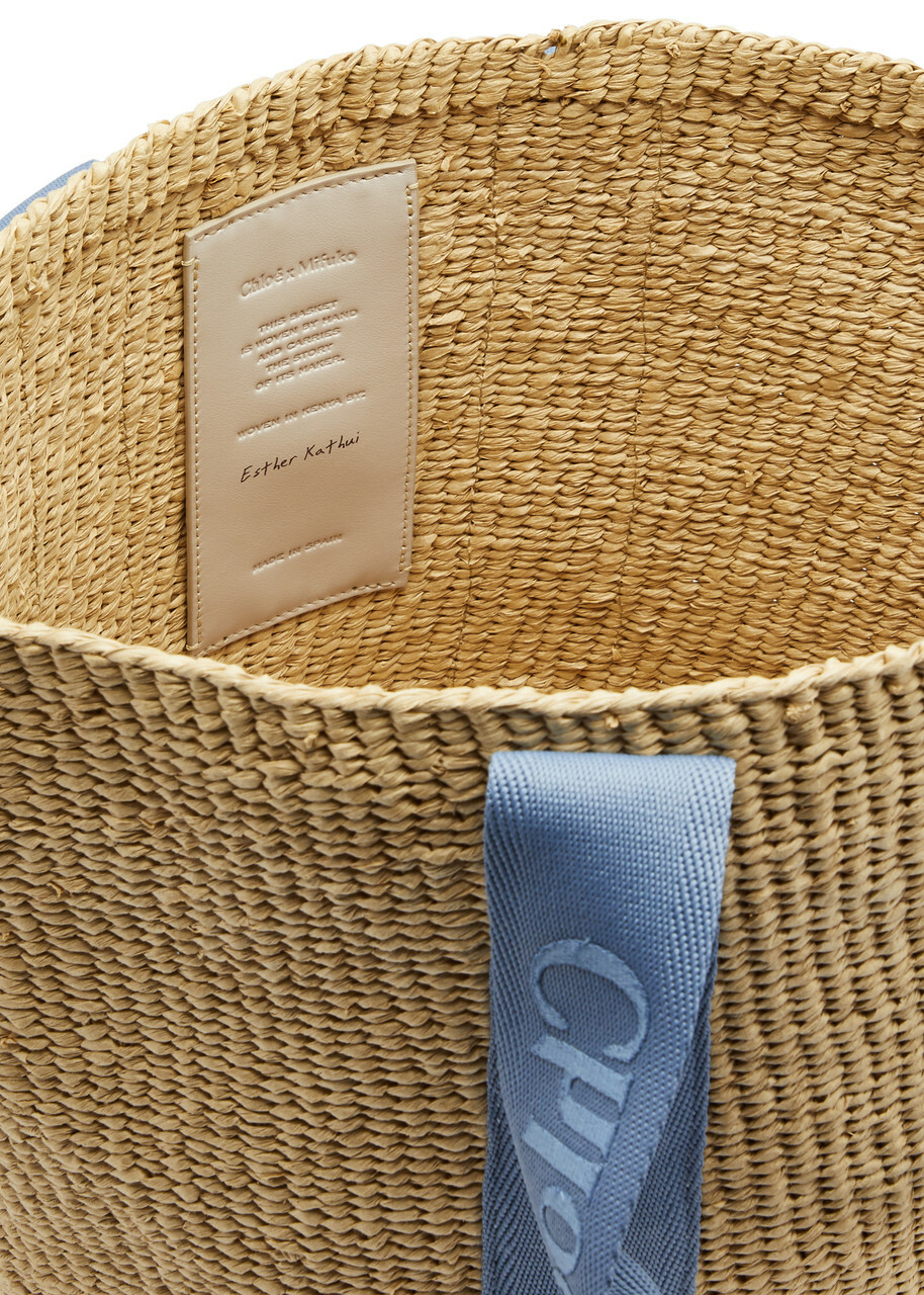 Chloe Sense Raffia Basket bag - Blue - One Size