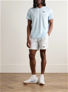 Nike Tennis - NikeCourt Advantage Straight-Leg Logo-Print Dri-FIT Tennis Shorts - White