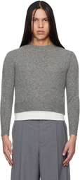 Jil Sander Gray Knit Wool-Blend Sweater