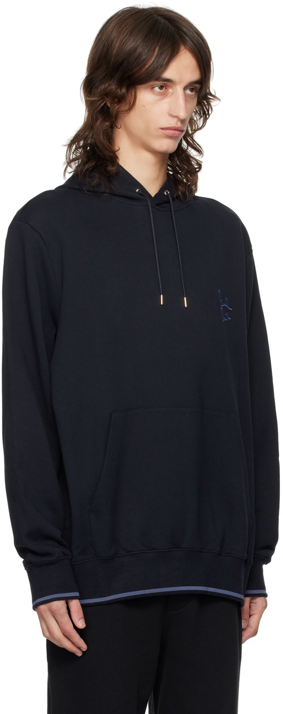Paul Smith Navy Embroidered Logo Hoodie