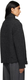 MM6 Maison Margiela Gray Scarf Knit Sweater