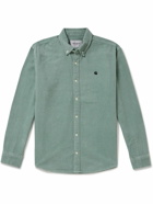 Carhartt WIP - Madison Button-Down Collar Logo-Embroidered Cotton-Corduroy Shirt - Green