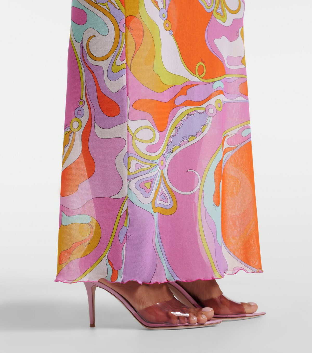 Pucci Orchidee sheer tulle maxi dress