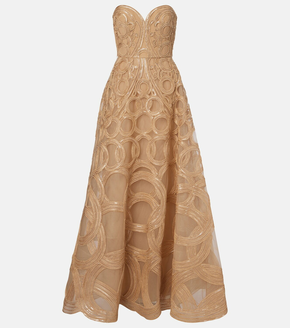 Elie Saab Embellished tulle bustier gown