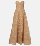 Elie Saab Embellished tulle bustier gown