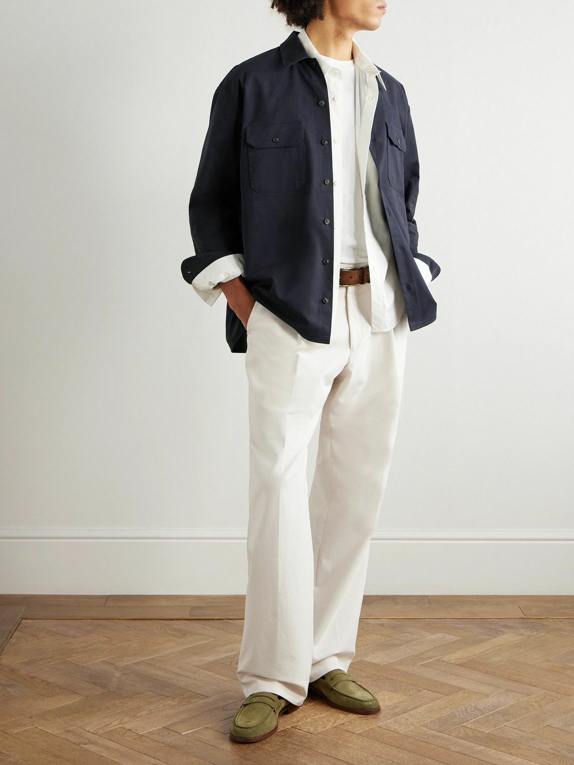 Ghiaia Cashmere - Cotton-Twill Shirt - Blue