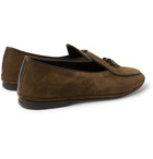 Rubinacci - Marphy Leather-Trimmed Suede Tasselled Loafers - Brown