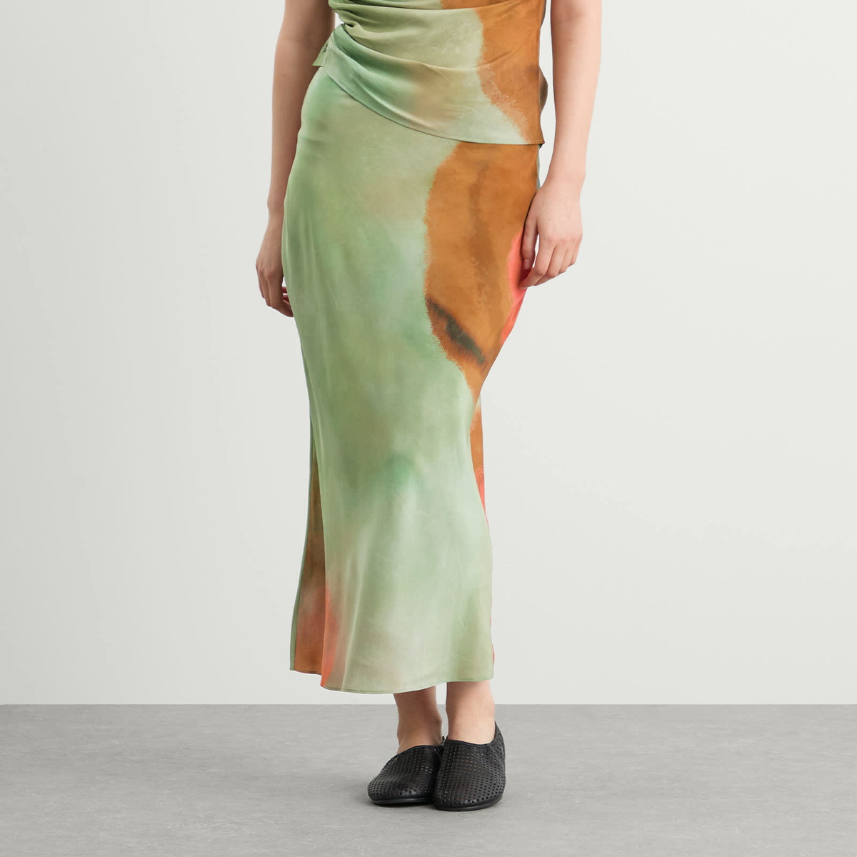 SIR. Women's Calle Midi Skirt in Acquerello Print