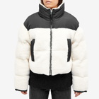 Shoreditch Ski Club Women's Maya Shearling Puffer Jacket in Natural White/Black