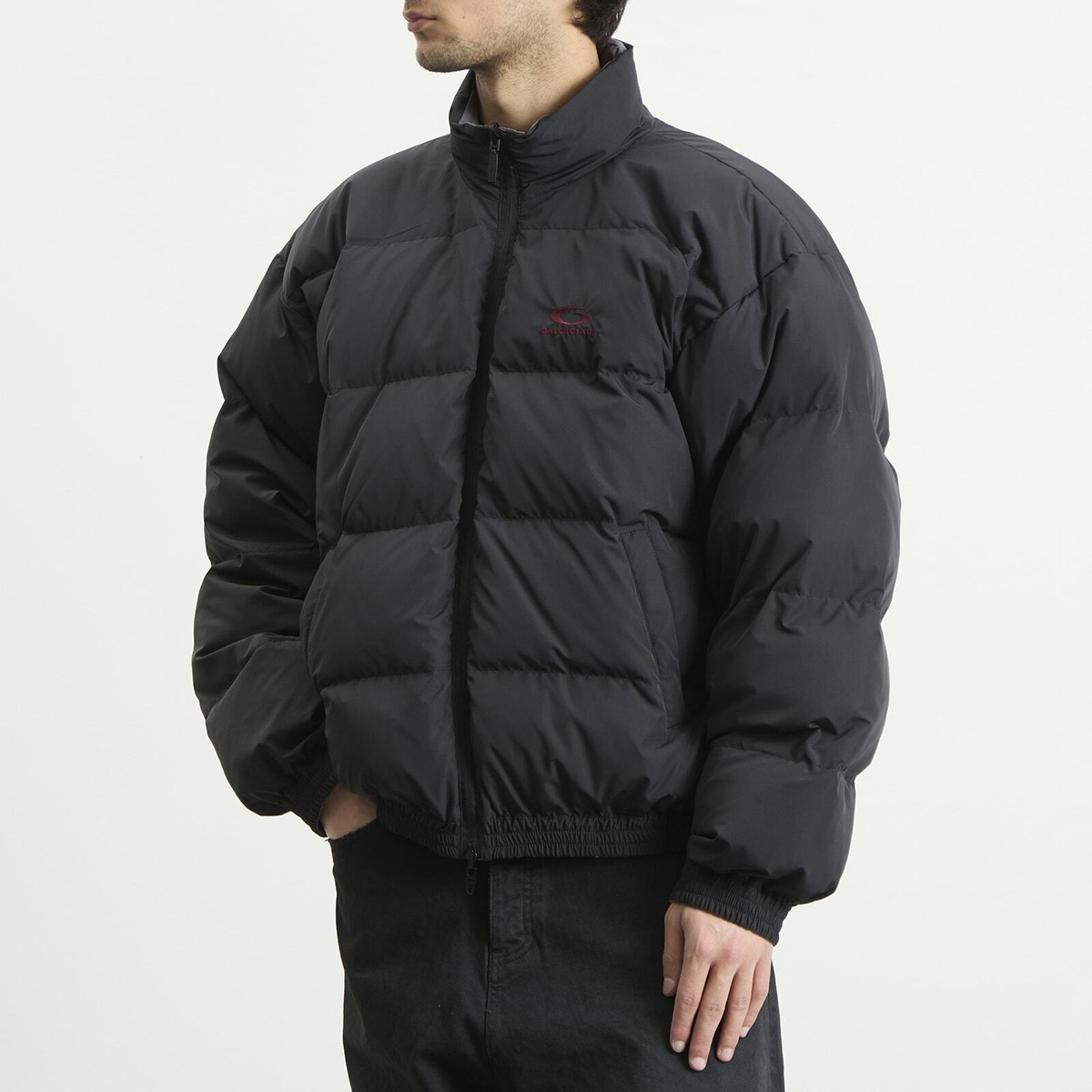 Balenciaga Men's Reversible Nylon Padded Jacket in Smoky Purple
