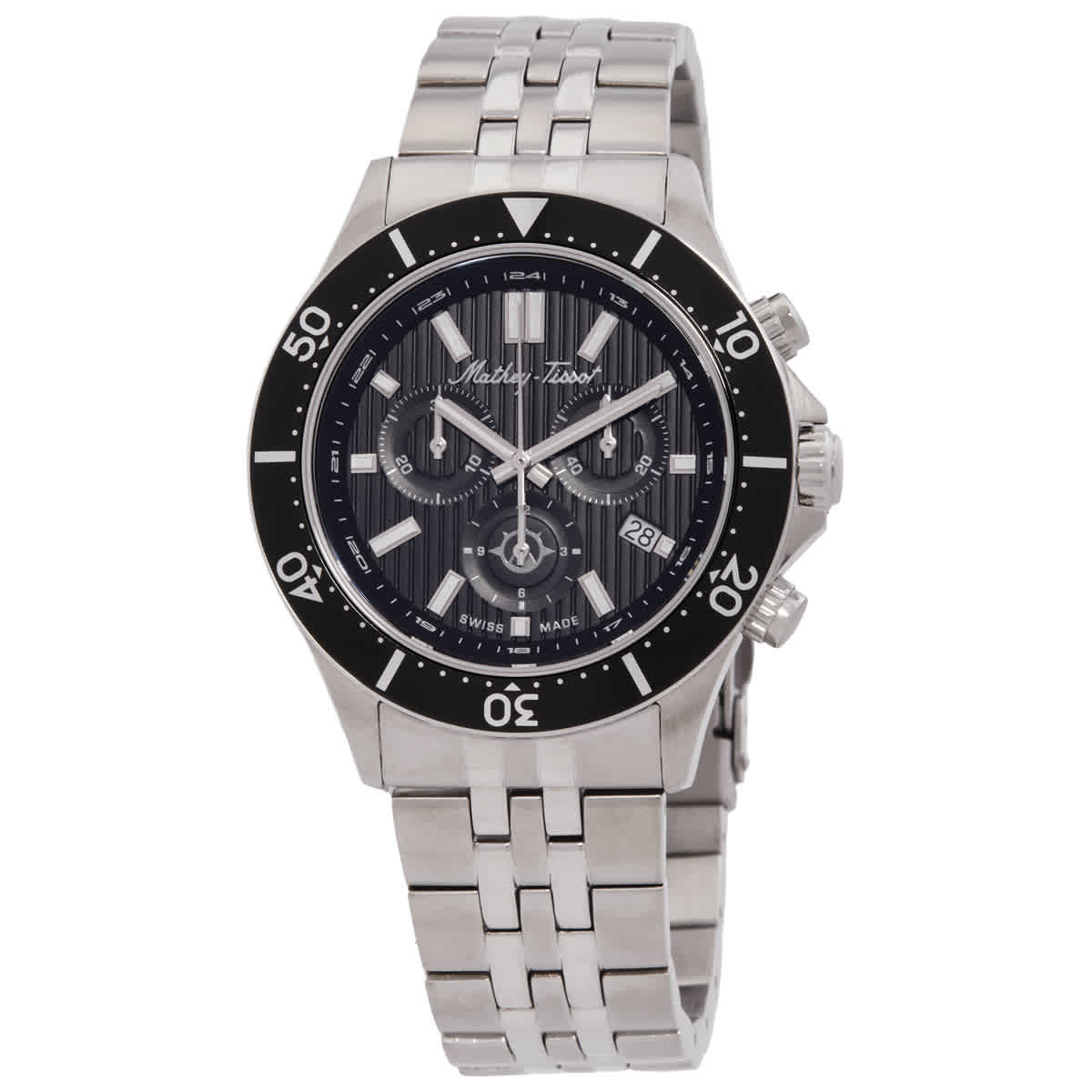 Mathey-Tissot Expedition Chronograph Quartz Black Dial Mens Watch MTWG8001101