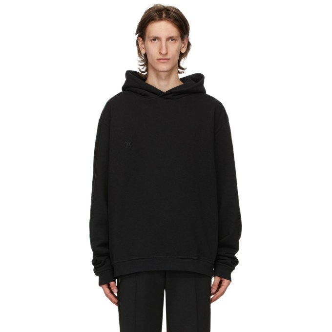 Photo: Maison Margiela Black Punched Holes Logo Hoodie