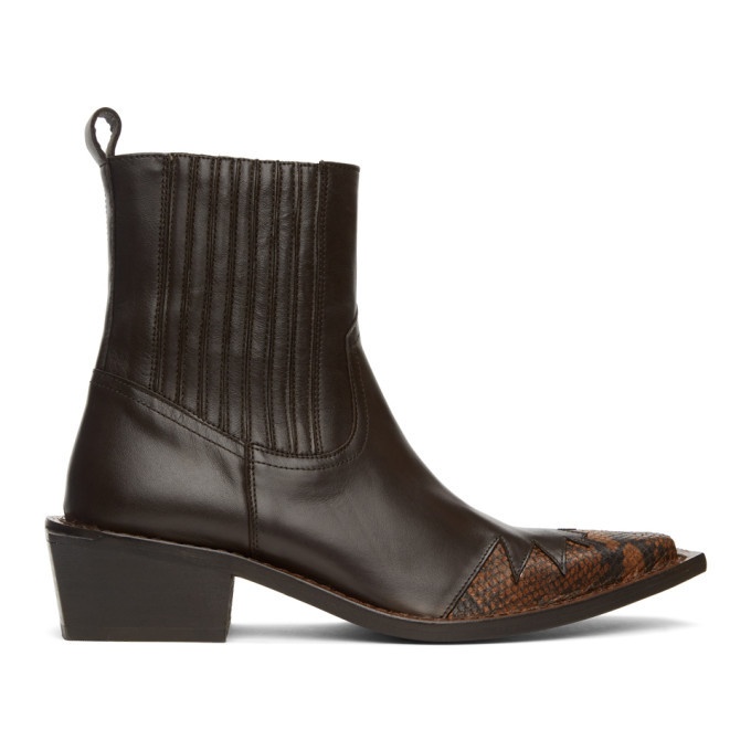 Photo: Martine Rose Brown Snake Chelsea Boots