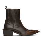 Martine Rose Brown Snake Chelsea Boots