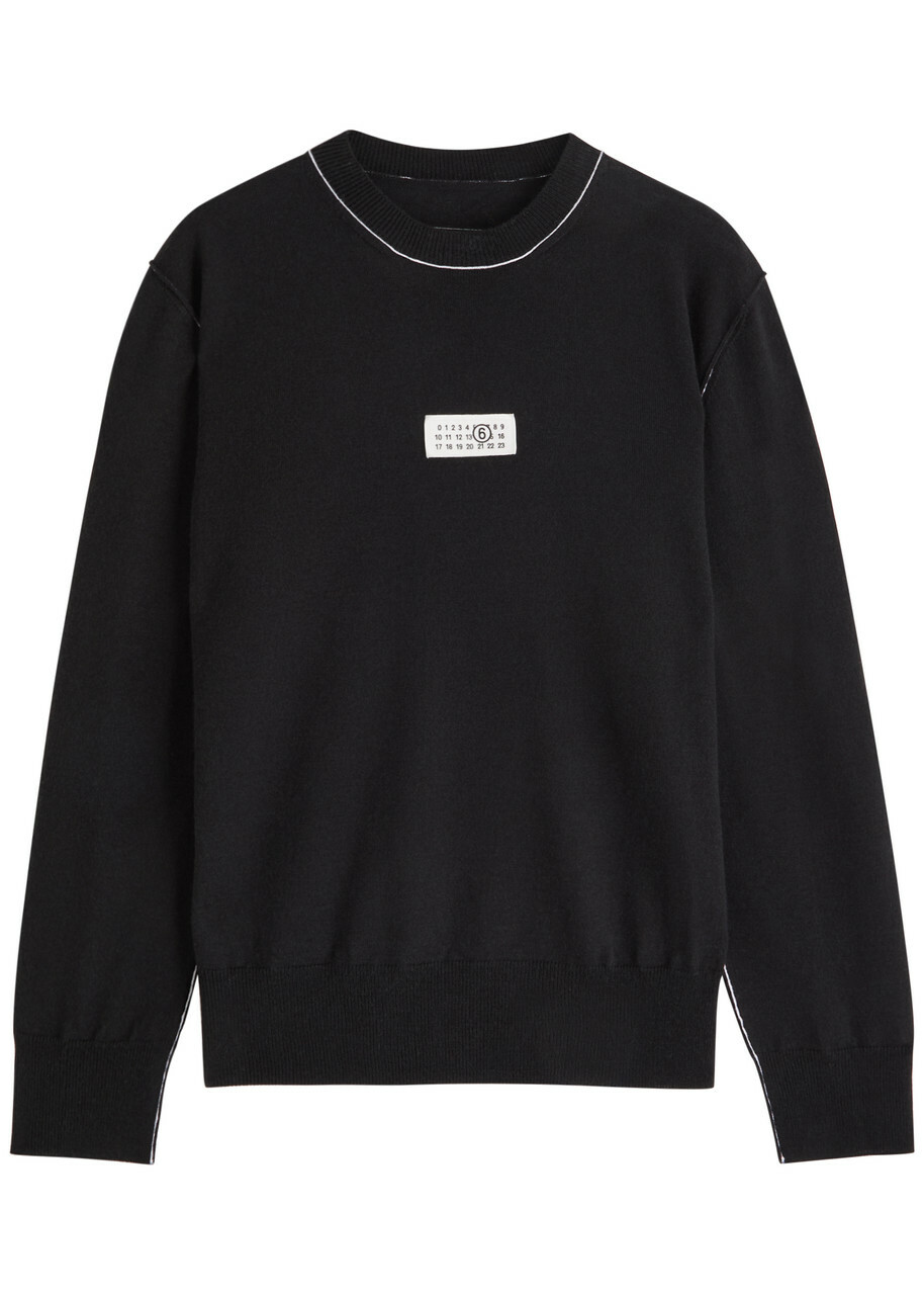 MM6 Maison Margiela Black Elbow Patch Sweater MM6 Maison MM6 Maison Margiela Black Elbow Patch Sweater MM6 Maison