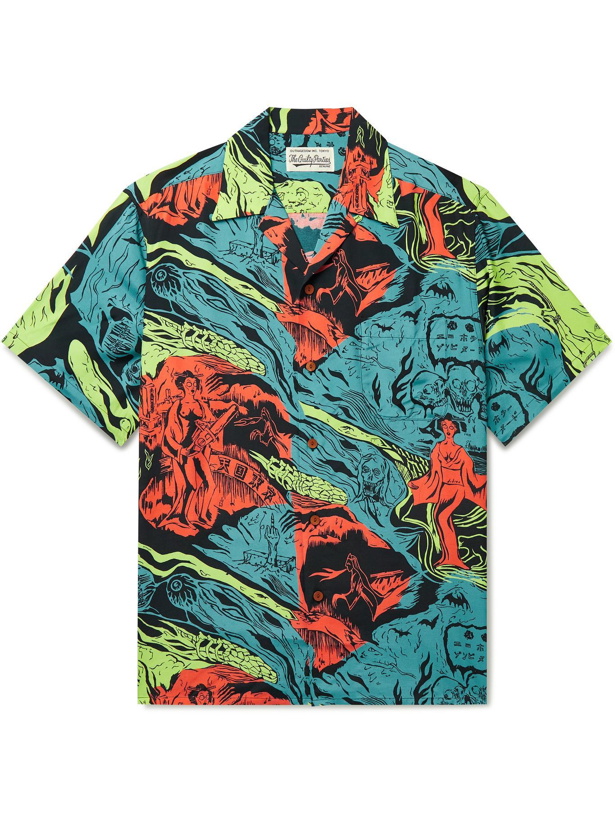 Photo: Wacko Maria - Camp-Collar Printed Woven Shirt - Blue