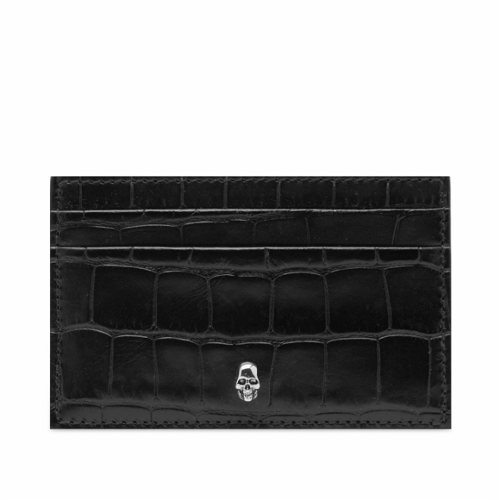 Photo: Alexander McQueen Men's Croc Embossed Skull Card Holder in Black