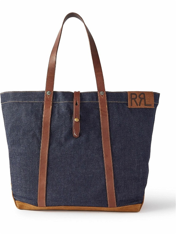 Photo: RRL - Howard Suede and Leather-Trimmed Denim Tote Bag