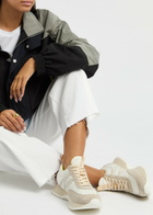 Moncler Pacey Panelled Suede Sneakers Cream