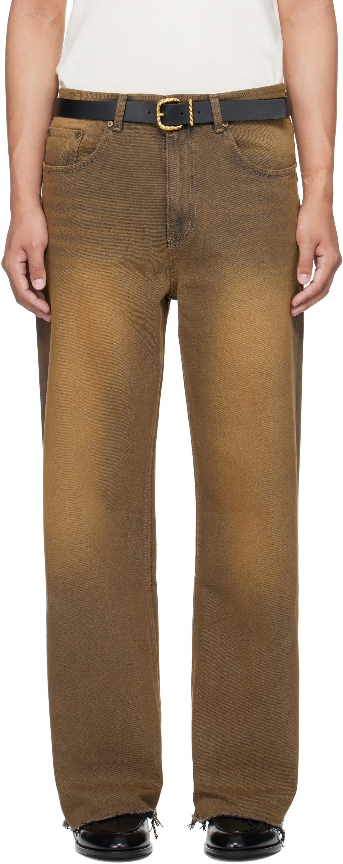 MMIC Brown Rocker Flare Jeans