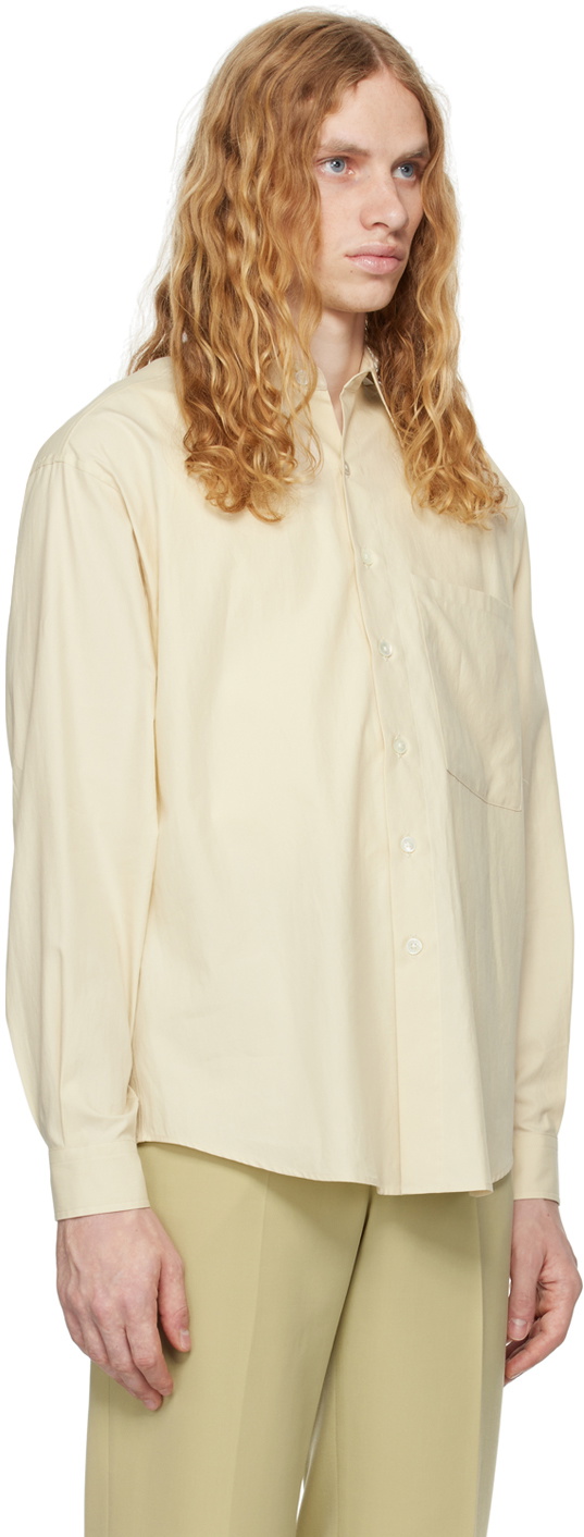 AURALEE Beige Washed Finx Twill Big Shirt Auralee