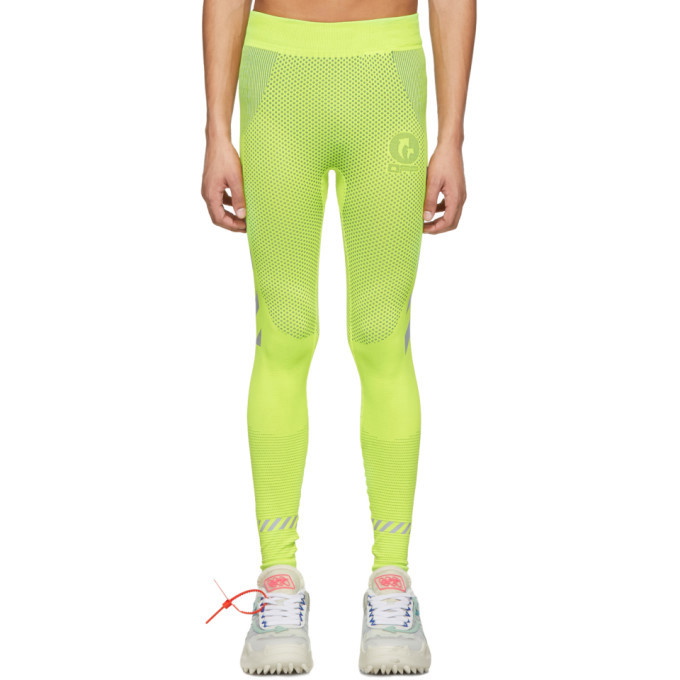 Photo: Off-White Yellow Seamless Running Off Active Leggings