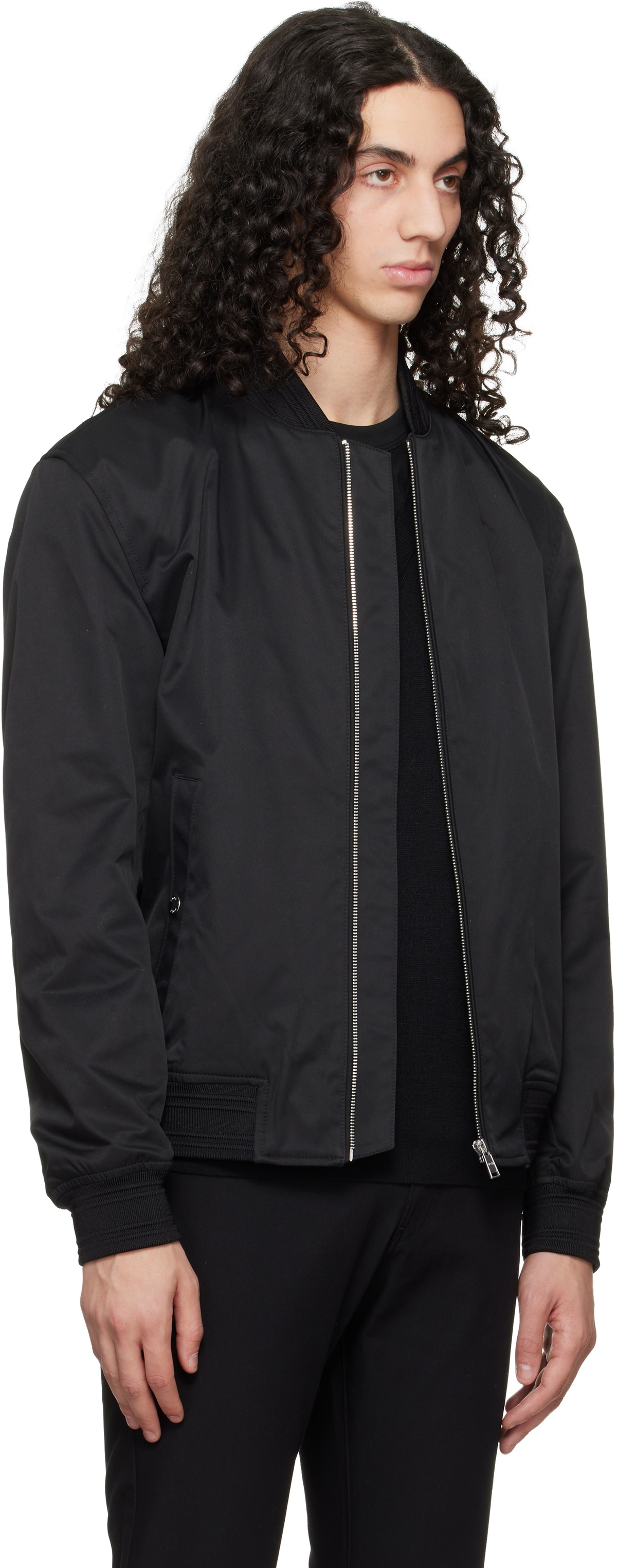 BOSS Black Water-Repellent Bomber Jacket