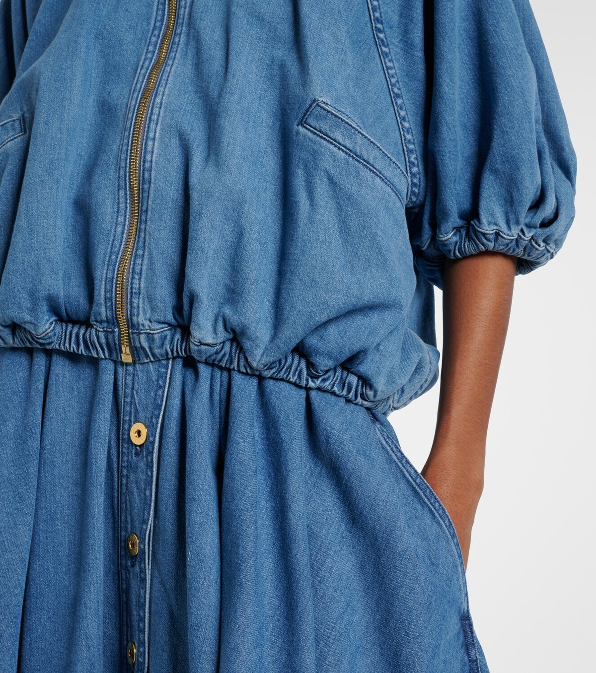 Patou Tie-neck denim jacket