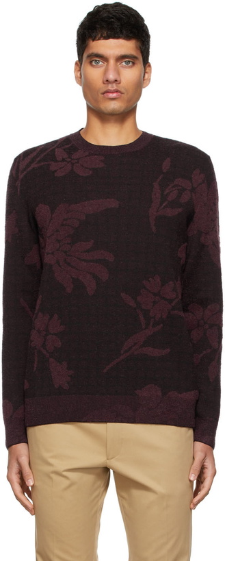 Photo: Paul Smith Burgundy Bird Floral Jacquard Sweater